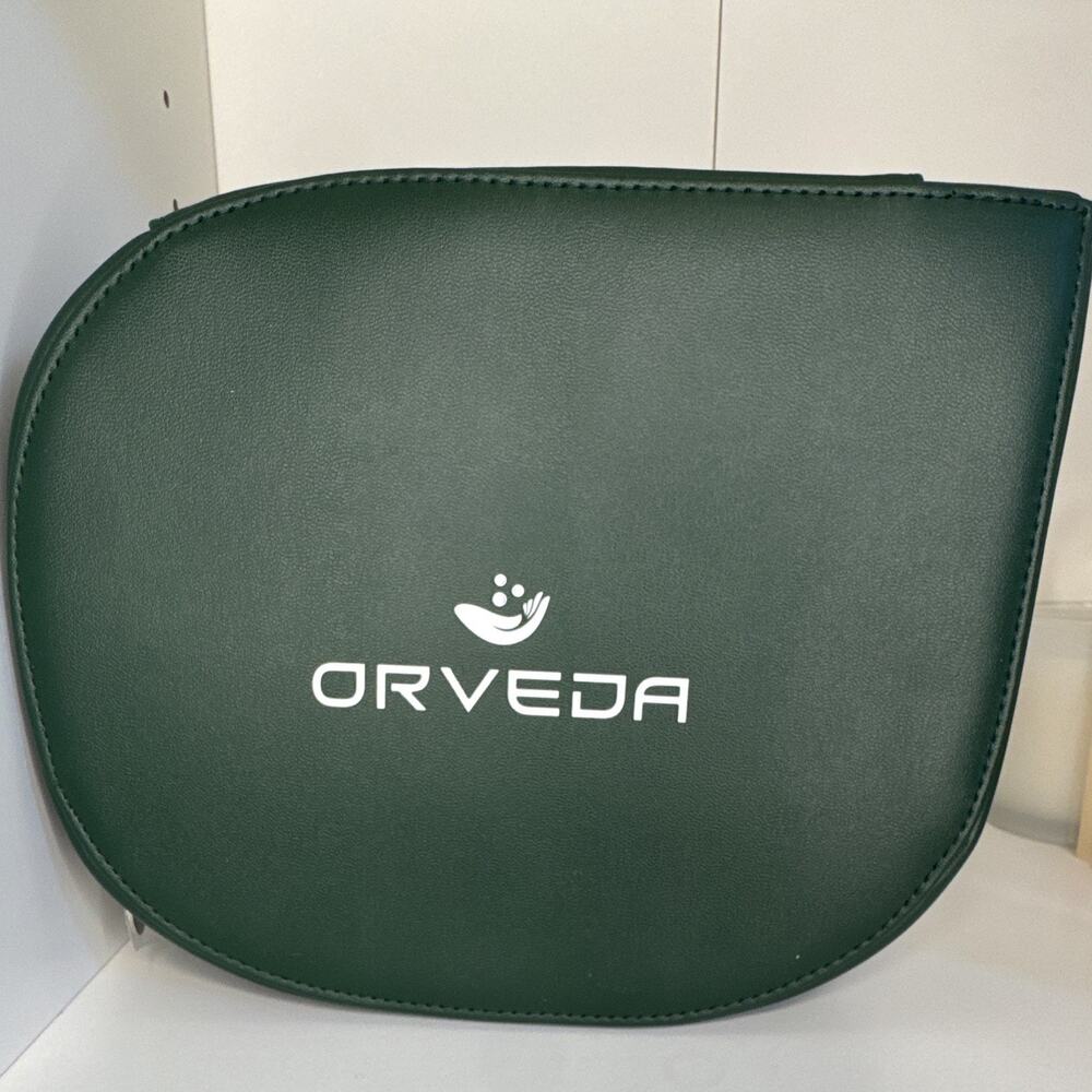 Orveda Green Cosmetic Bag w/ Zipper Closure, Handle & Mesh Pocket